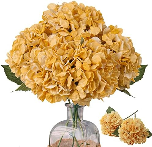Dried Hydrangeas Artificial Flowers with Stems Fake Hydrangeas Papery Touch Dry Flowers Faux Hydr... | Amazon (US)