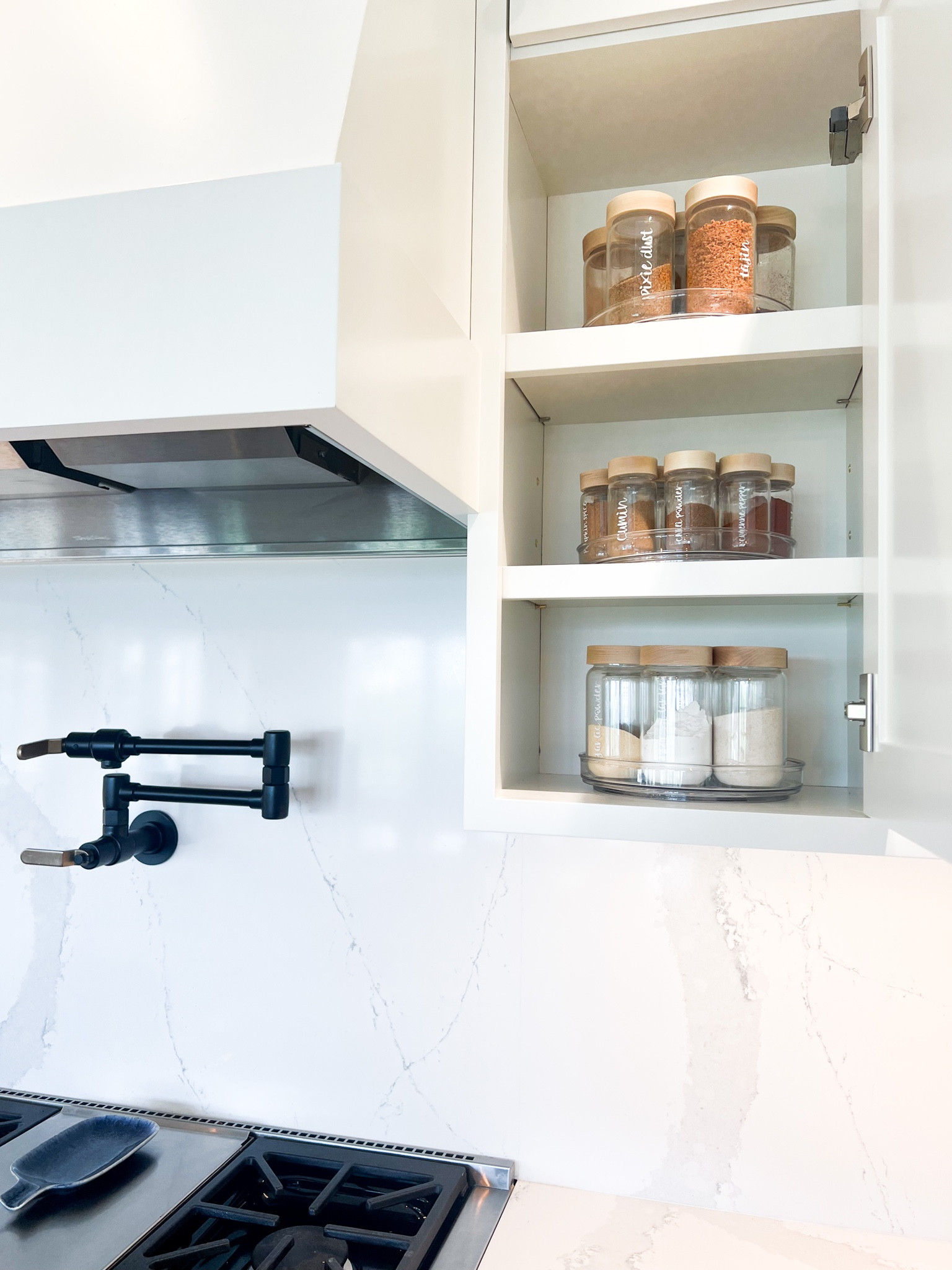 Our favorite system for spices. Lazy Susan + these gorgeous spice jars! #ltkhome #ltkorganization

#LTKfamily #LTKFind