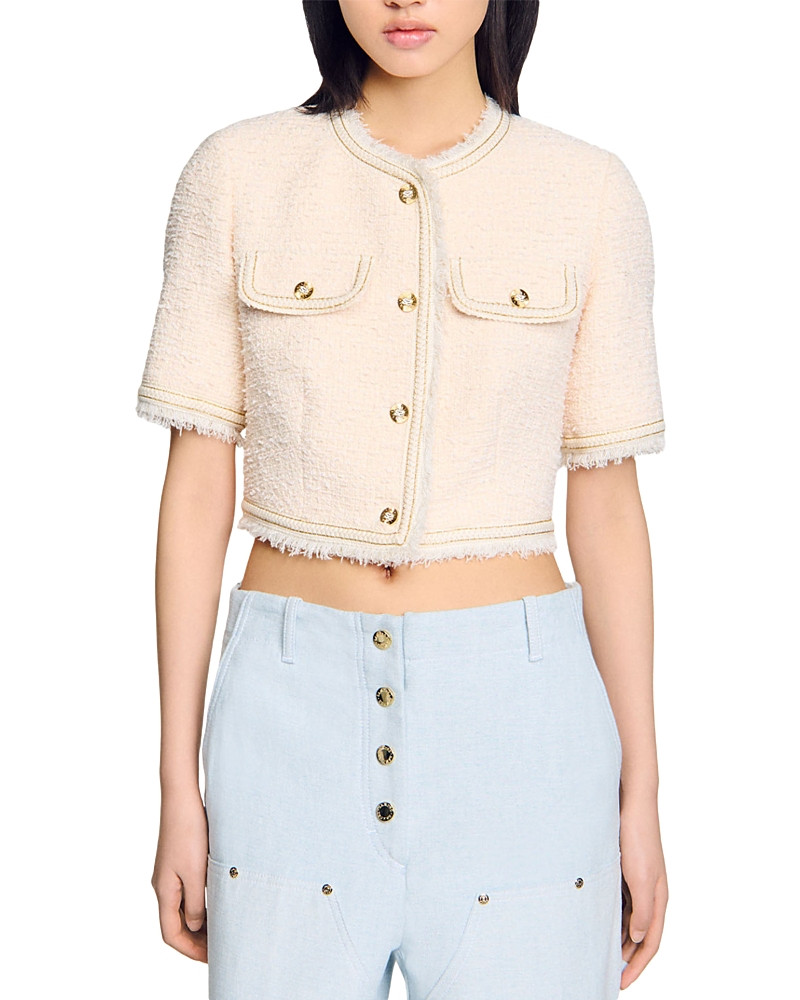 Sandro Short Sleeve Tweed Jacket | Bloomingdale's (US)