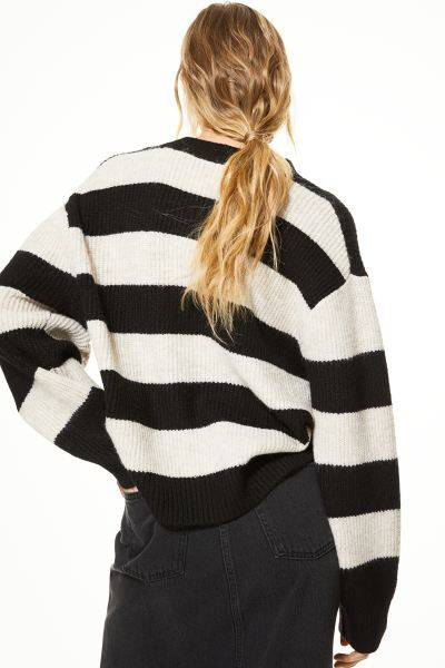 Rib-knit Sweater - Light beige/striped - Ladies | H&M US | H&M (US + CA)