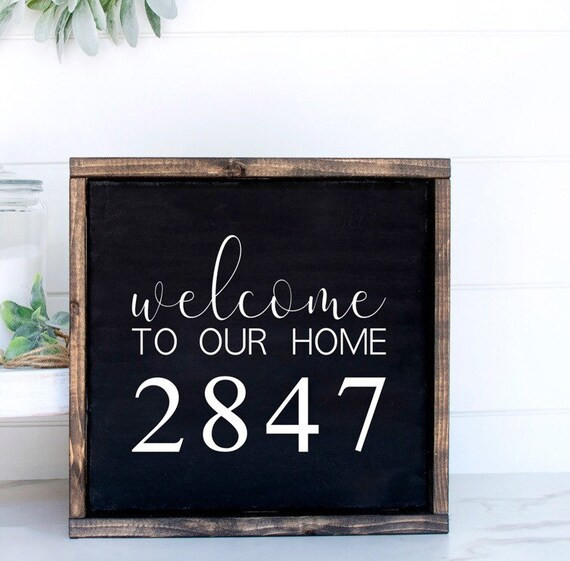 Welcome To Our Home Address Sign  Hand Painted Farmhouse Sign | Etsy | Etsy (US)