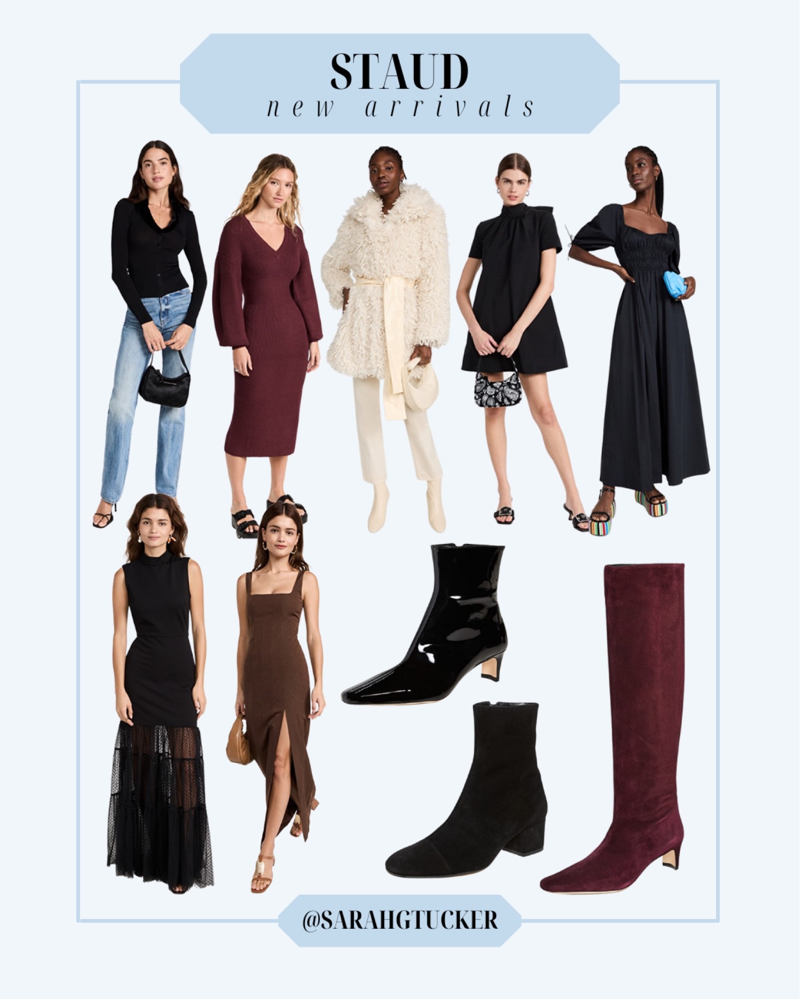 STAUD new arrivals, STAUD dress, STAUD boots, STAUD coat, holiday dress, holiday party dress, ankle boots, tall boots, sweater dress

#LTKHoliday #LTKSeasonal #LTKstyletip