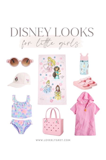 Disney pool day look for little girls! I love this princess towel and Minnie Mouse swimsuit! 

#LTKSeasonal #LTKkids #LTKswim