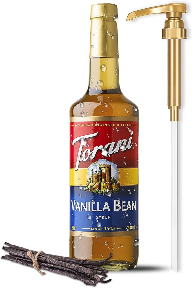 Torani Vanilla Bean Syrup with Little Squirt Syrup Pump, 750ml 25.4 Ounces | Amazon (US)