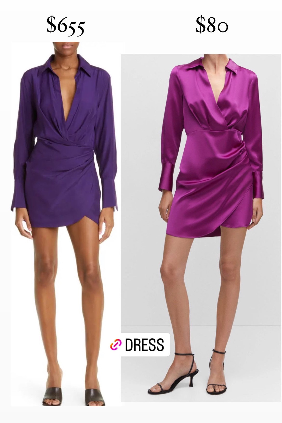 The look for less! And under $100!

#wrapdress #dress #satindress #dupes #dupe #dressdupe #dupedress #weddingguest #weddingguestdress 

#LTKunder100 #LTKwedding #LTKstyletip