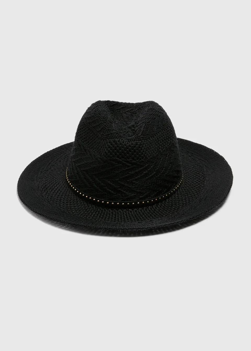 Black Gold Crochet Trilby Hat - One Size | Matalan (UK)