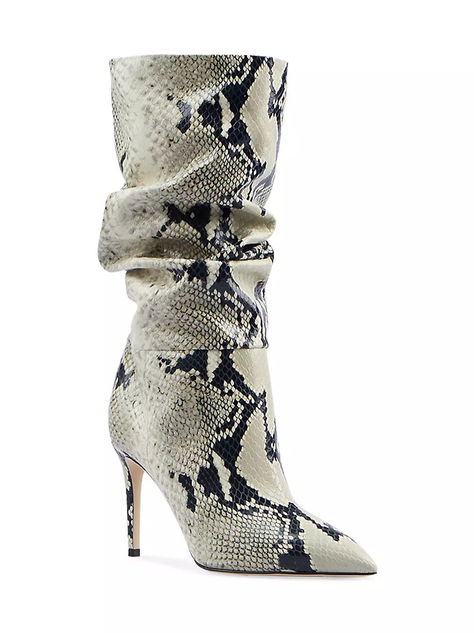Slouchy Snakeskin-Embossed Stiletto Boots | Saks Fifth Avenue