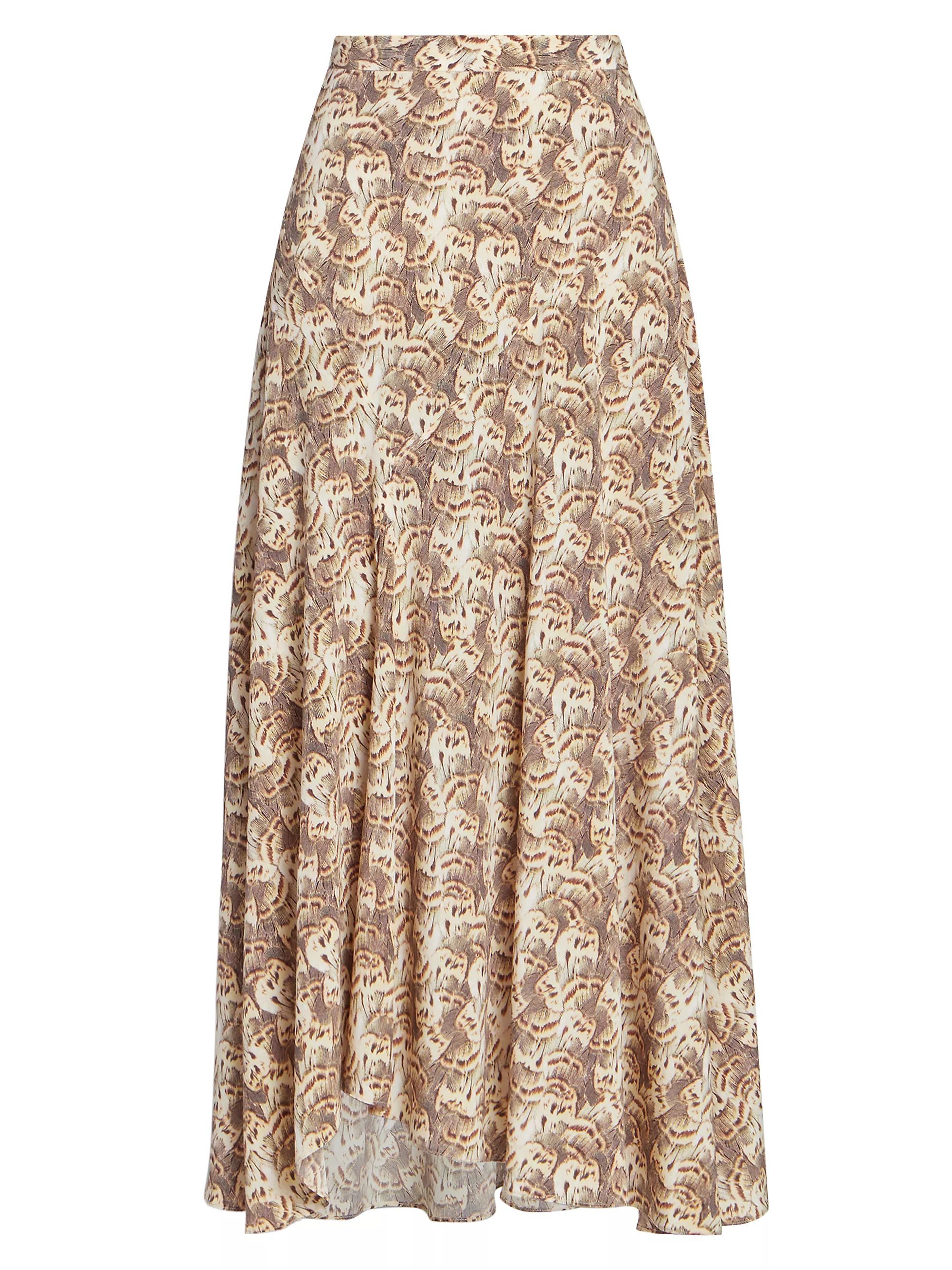 Shop Isabel Marant Sakura Abstract Silk-Blend Midi-Skirt | Saks Fifth Avenue | Saks Fifth Avenue