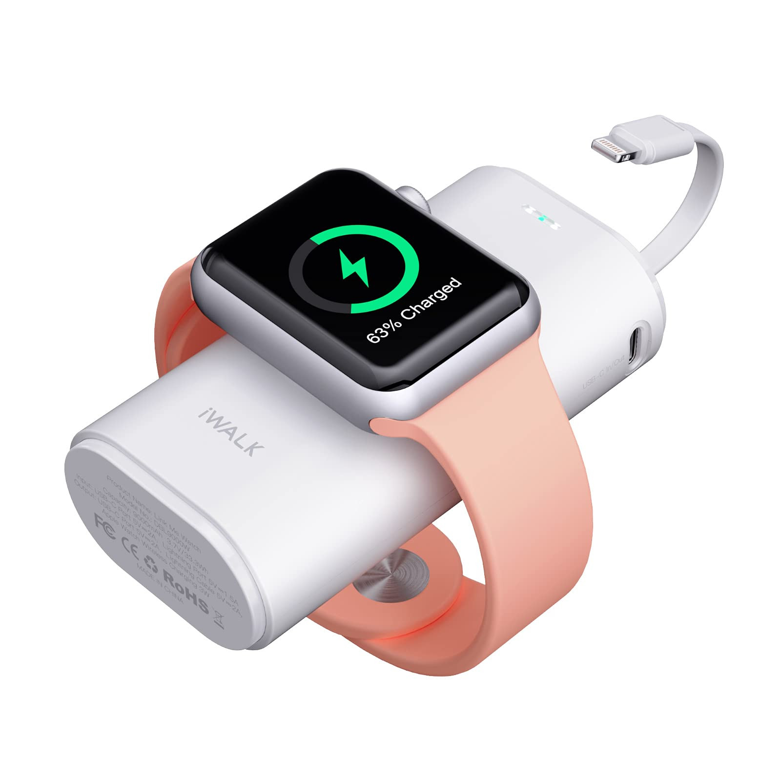 iWALK Portable Apple Watch Charger, 9000mAh Power Bank with Built in Cable, Apple Watch and Phone Ch | Amazon (US)