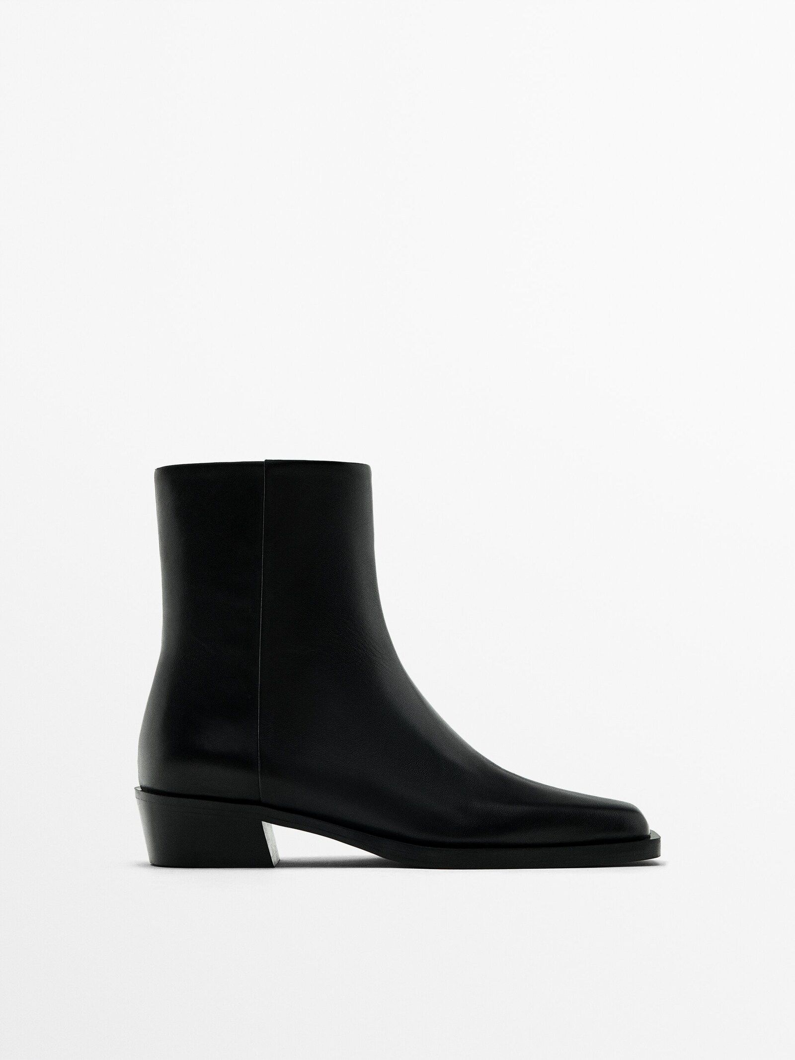 Ankle boots with square toe | Massimo Dutti UK