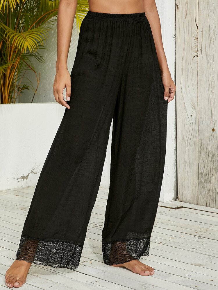 Lace Trim Cover Up Pants | SHEIN
