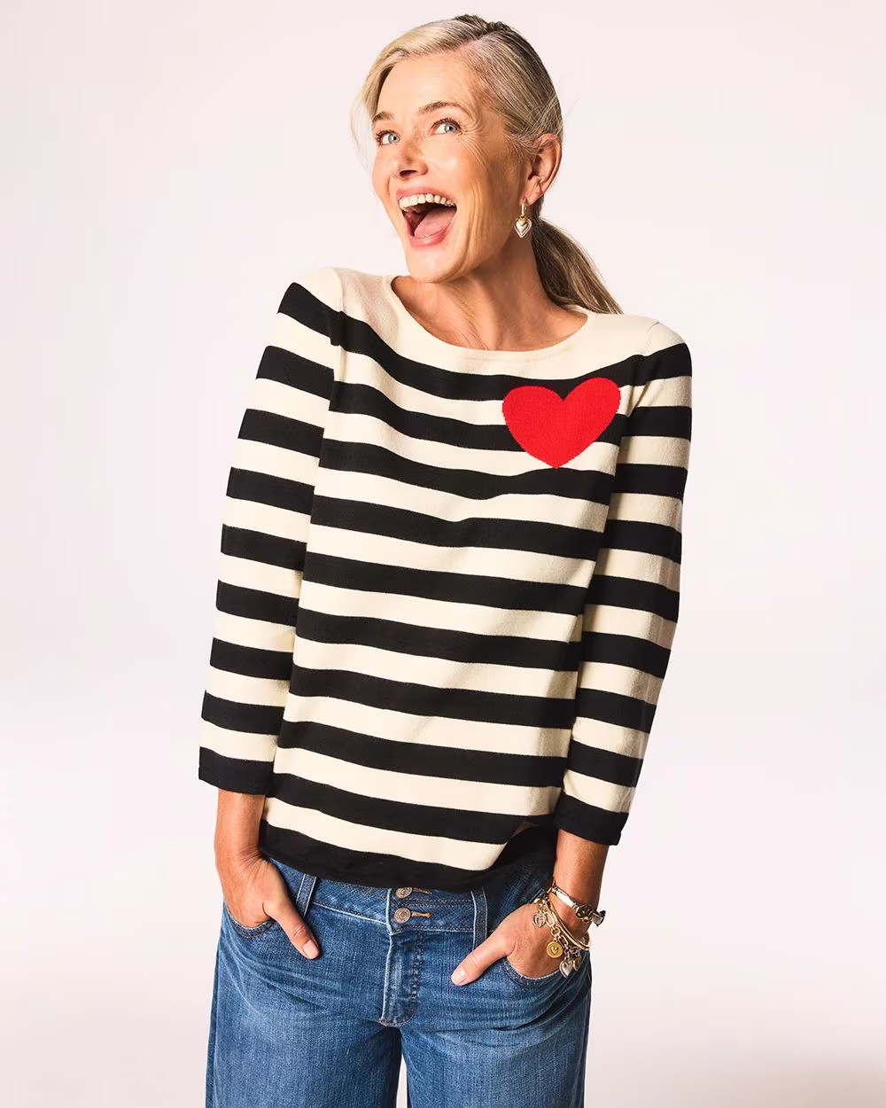 Striped V-Day Pullover | Chico's