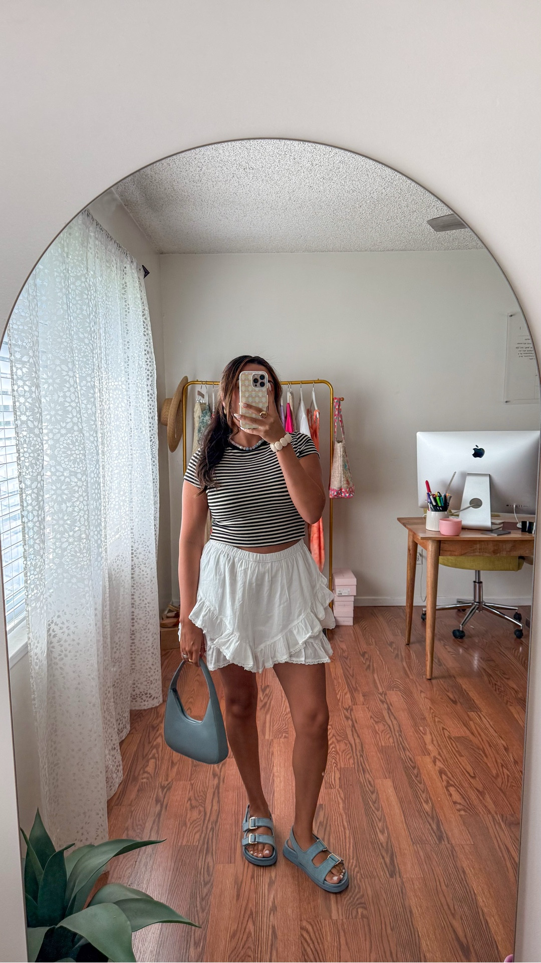 casual summer ootd with pops of blue 
—


#LTKShoeCrush #LTKStyleTip