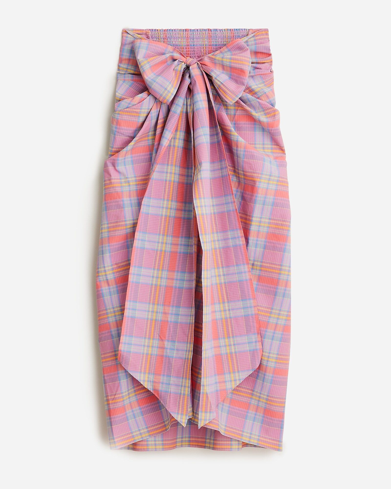 Draped beach sarong in sunset plaid | J.Crew US