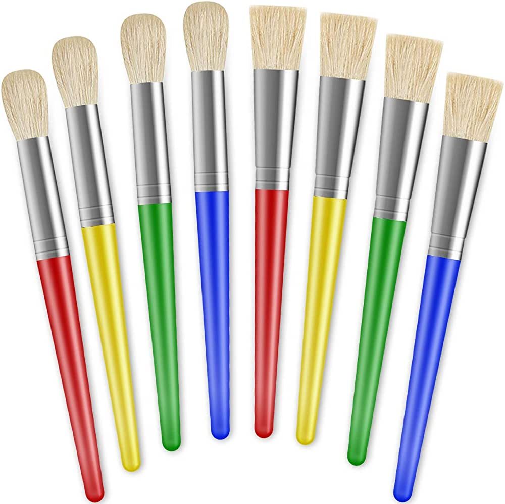 Paint Brushes for Kids, 8 Pcs Big Washable Chubby Toddler Paint Brushes, Easy to Clean & Grip Rou... | Amazon (US)