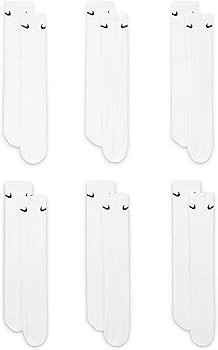 Amazon.com: Nike Unisex Everyday Cushioned Training Crew Socks (6 Pairs), White/Black, Large : Cl... | Amazon (US)