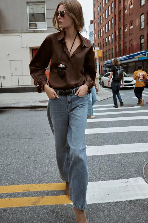 POPLIN SHIRT WITH TIES | Zara UK