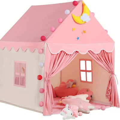 Kids Play Tents For Girls Large Fairy Playhouse For Kids Princess Castle Tent Gift Toys For Girl Toddler Children Play House (pink) (pink Tent) | Wayfair North America