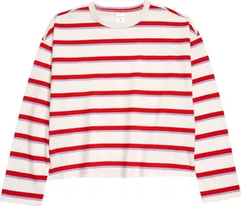 Kids' Stripe Cotton Crewneck Pullover | Nordstrom