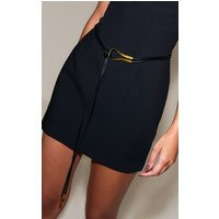 Black Rope Belt With Gold Hardware | PrettyLittleThing US