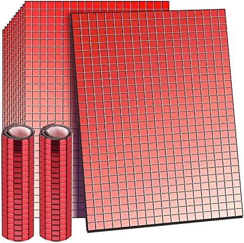 Self-Adhesive Disco Mirror Tiles Mosaic Tiles for DIY Craft Projects, 5 x 5 mm(Red,7200 Pieces) | Amazon (US)