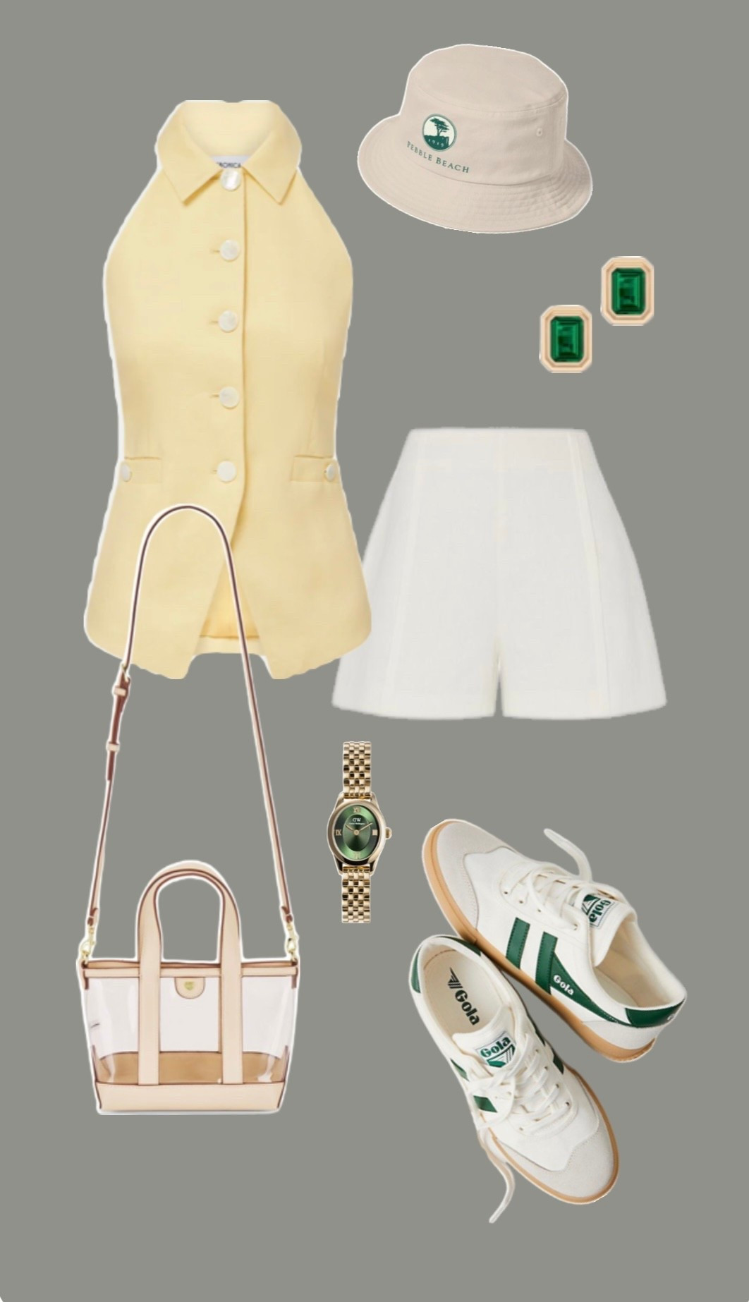 Yellow button collared top on major Sale! Waste management outfit ✨🤍

Golf fit, casual chic style, golf tournament outfit 