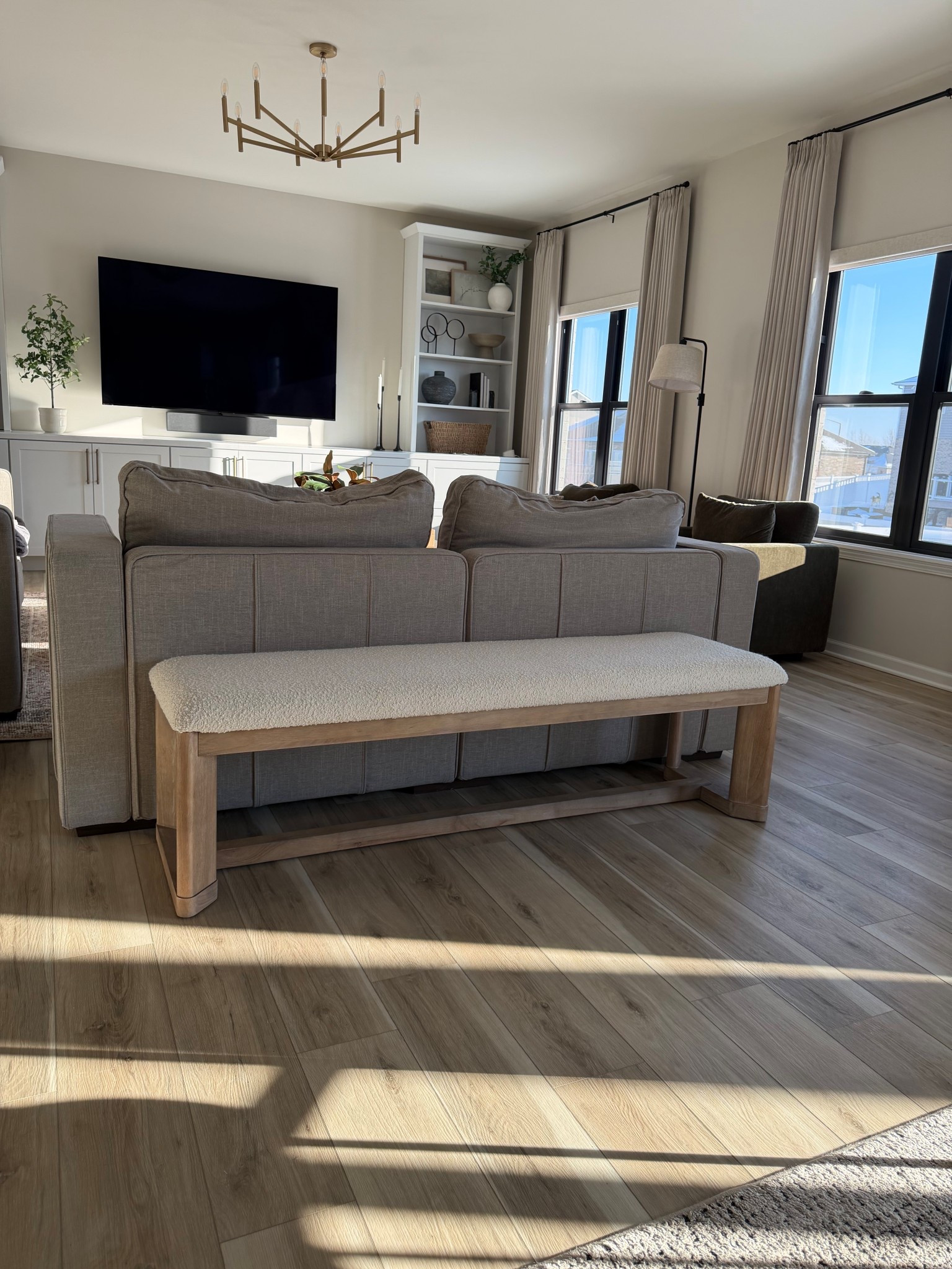 This bench is perfect for behind a sofa! We also use it with our dining table when we need extra seating 
*sofa is a Lovesac in the color beachwood rained chenille


#LTKHome