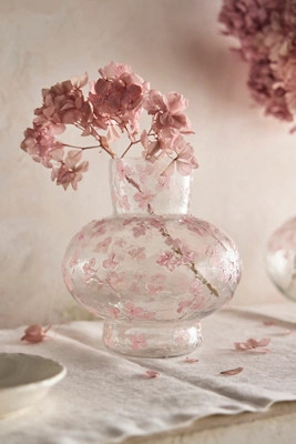 Pressed Floral Footed Vase | Anthropologie (US)