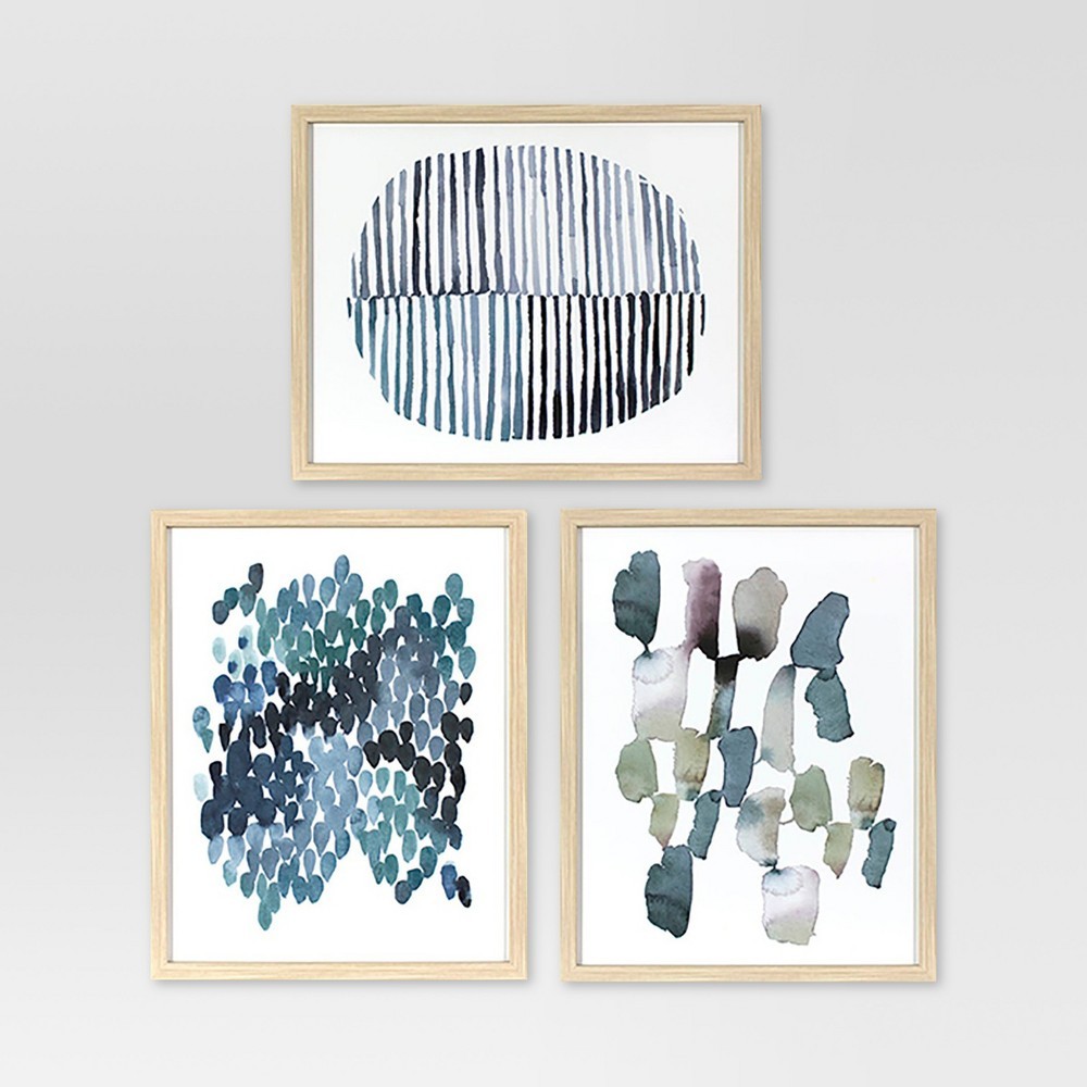 Framed Watercolor Blue Abstracts 16 x 20 3pk - Project 62 , Adult Unisex, White Blue | Target