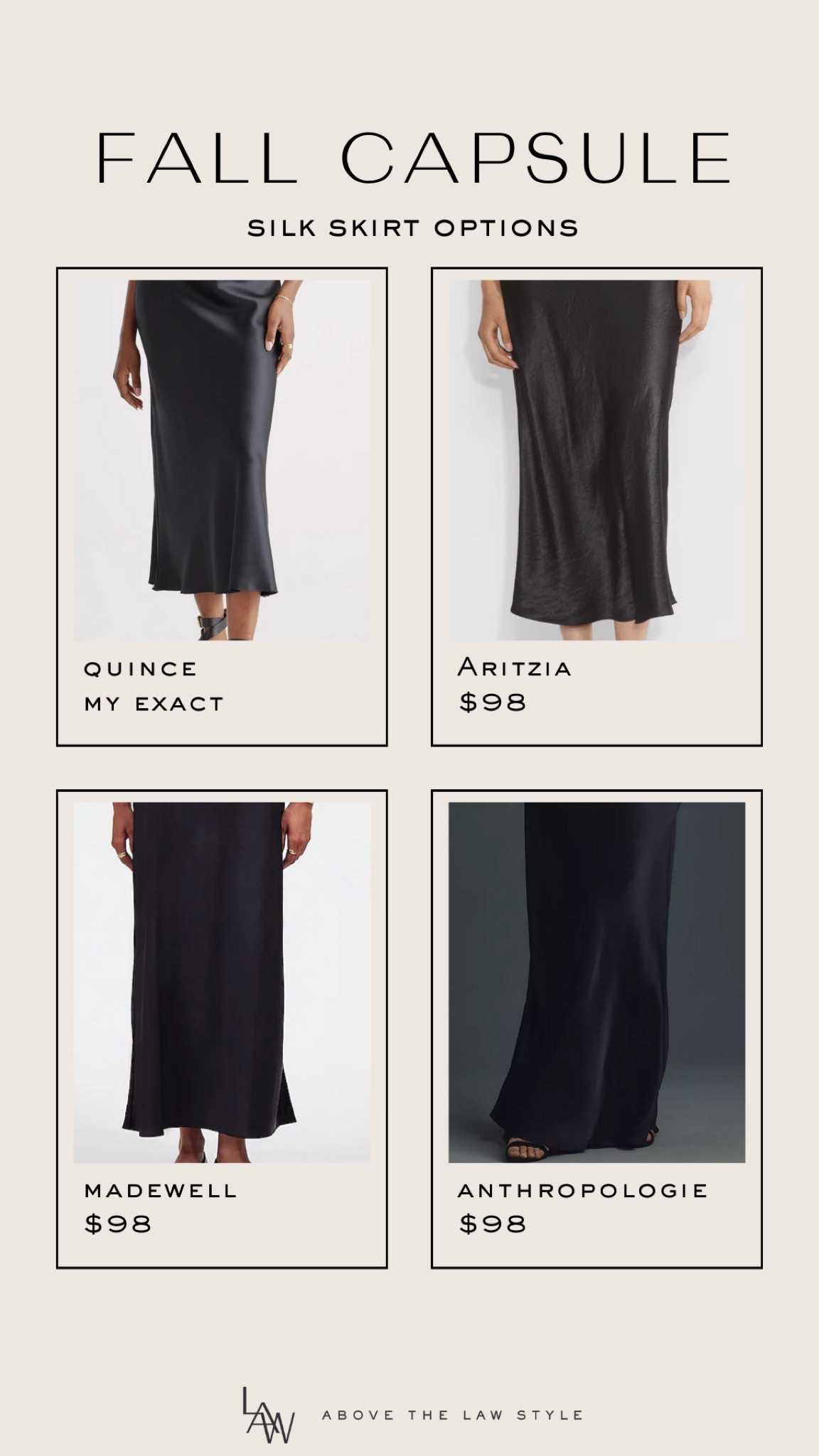 Fall Capsule: Silk Skirt

#LTKFindsUnder100 #LTKFindsUnder50 #LTKStyleTip