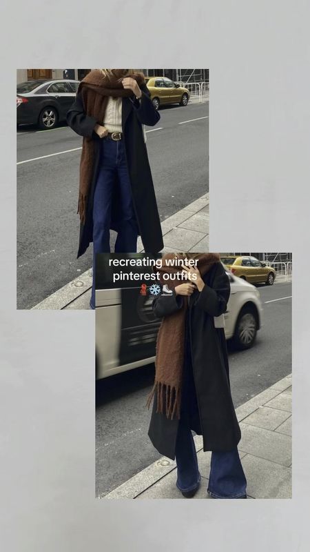 recreating pinterest winter outfits 


90s straight leg jeans black long coat brown scarf cream cableknit sweater brown belt 