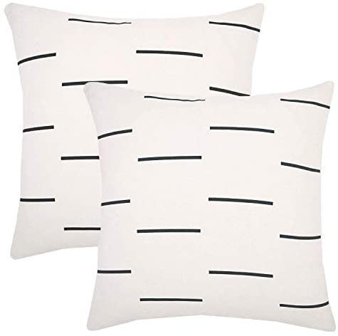 Woven Nook Decorative Throw Pillow Covers ONLY Set of 2 20 x 20'' for Couch, Sofa, or Bed Set of ... | Amazon (US)