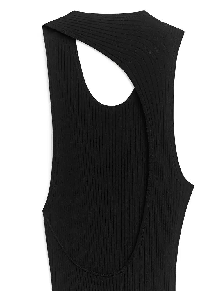 Ribbed Midi Dress - Black - ARKET GB | ARKET (US&UK)