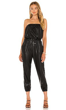 Amanda Uprichard Swanson Jumpsuit in Black from Revolve.com | Revolve Clothing (Global)
