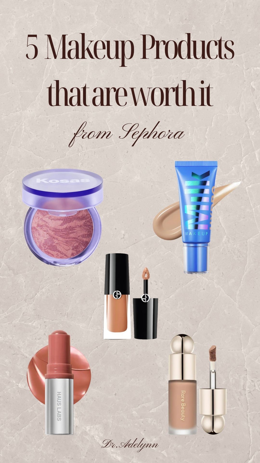 5 Makeup Products from Sephora That Are Actually Worth It ✨💄

If you’re like me and love a good Sephora haul, these are 5 products I always recommend and they live up to the hype.




 Sephora makeup favorites | best Sephora products 2025 | Kosas concealer review | Milk Makeup Hydro Grip Primer | Haus Labs foundation review | Armani Luminous Silk Foundation | Rare Beauty blush review | Sephora haul | luxury makeup worth it | best high end makeup | beauty must haves | everyday makeup staples | makeup recommendations for glowing skin | top makeup products from Sephora

#kosas #milkmakeup #hauslabs #armanibeauty #rarebeauty #sephorareview #makeup #beautyproducts #makeuphaul #beauty #luxurymakeup #makeupmusthaves #glowyskin #ltkbeauty #ltkmakeup #sephorahaul #makeupfavorites #bestofsephora

#LTKBeauty #LTKFindsUnder50 #LTKSaleAlert