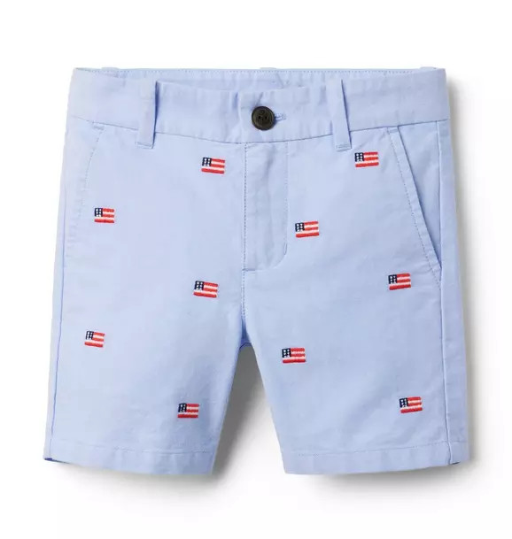 Embroidered Flag Oxford Short | Janie and Jack