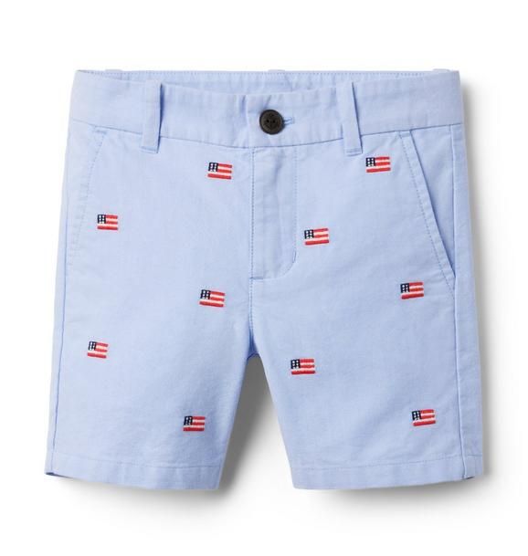 Embroidered Flag Oxford Short | Janie and Jack