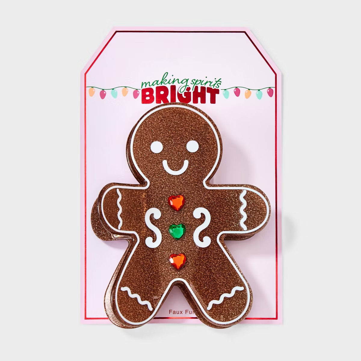 Gingerbread Man Claw Hair Clip - Brown | Target