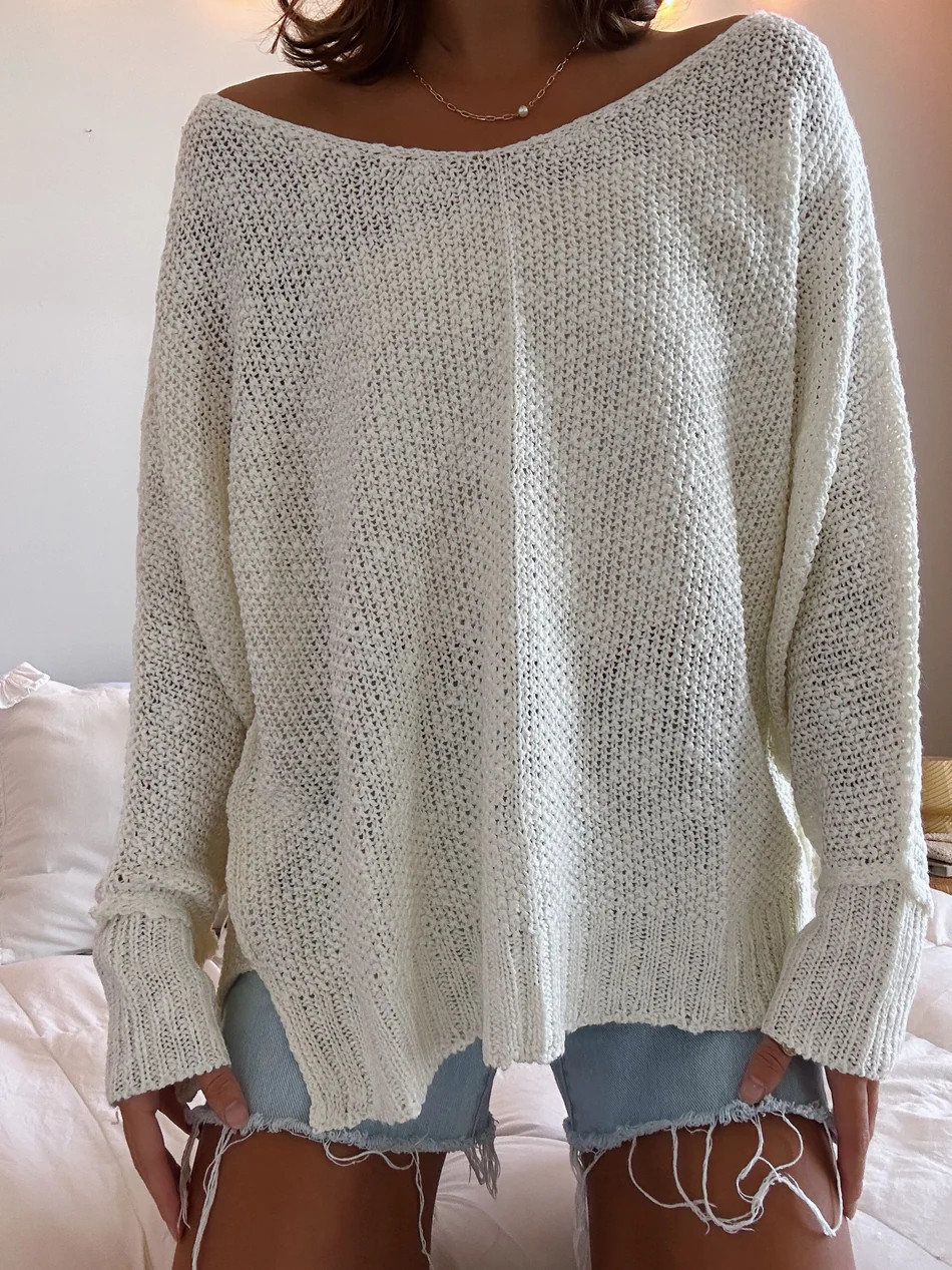 REVERSE SEAM LOOSE FIT SWEATER | Olivelynn Designs