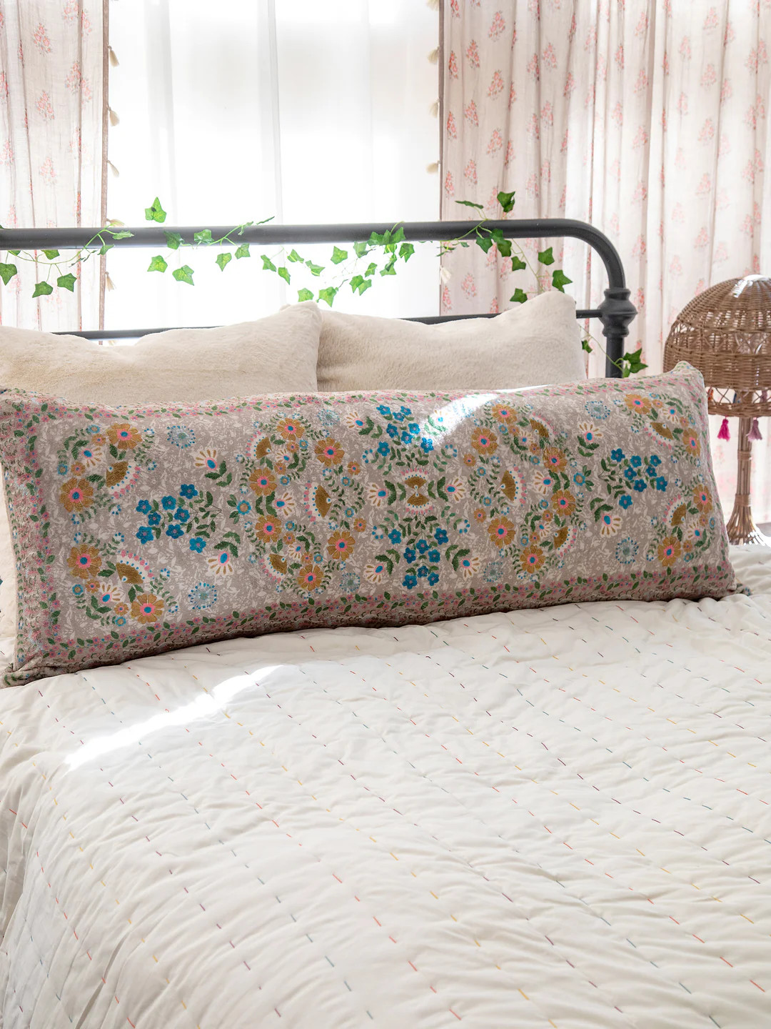 Reversible Cozy Body Pillow Cover - Cream | Natural Life