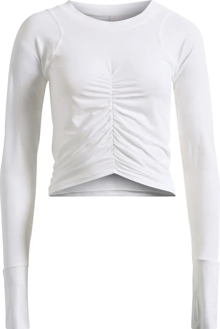 FP Movement Mile a Minute Ruched Long Sleeve Crop T-Shirt | Nordstrom