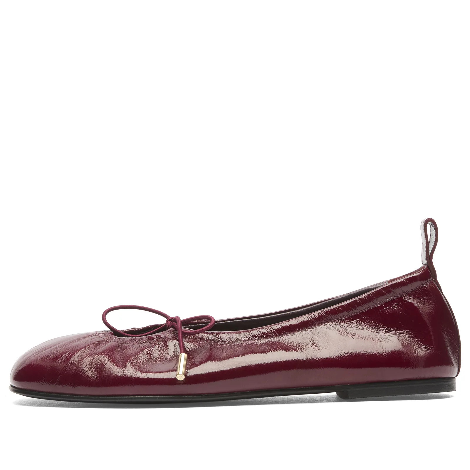 ALOHAS Women's Rosalind Patent Leather Ballet Flats in Onix Burgundy, Size UK 7- UK 7.5 | END. Clothing