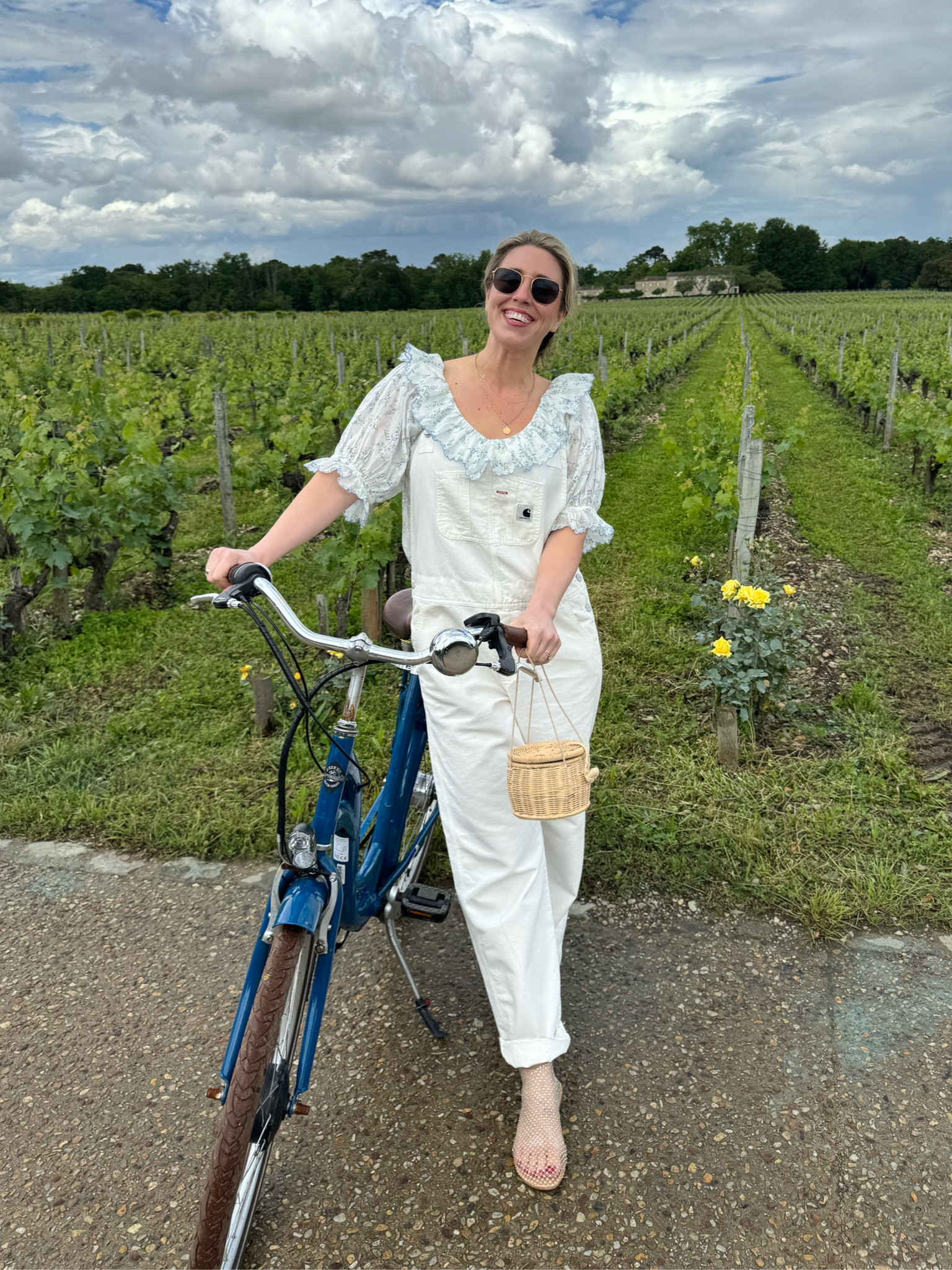 Biking in Bordeaux. Overalls were an easy choice. Top is from Doen last year but linking similar. 

#LTKSeasonal #LTKFindsUnder100 #LTKTravel