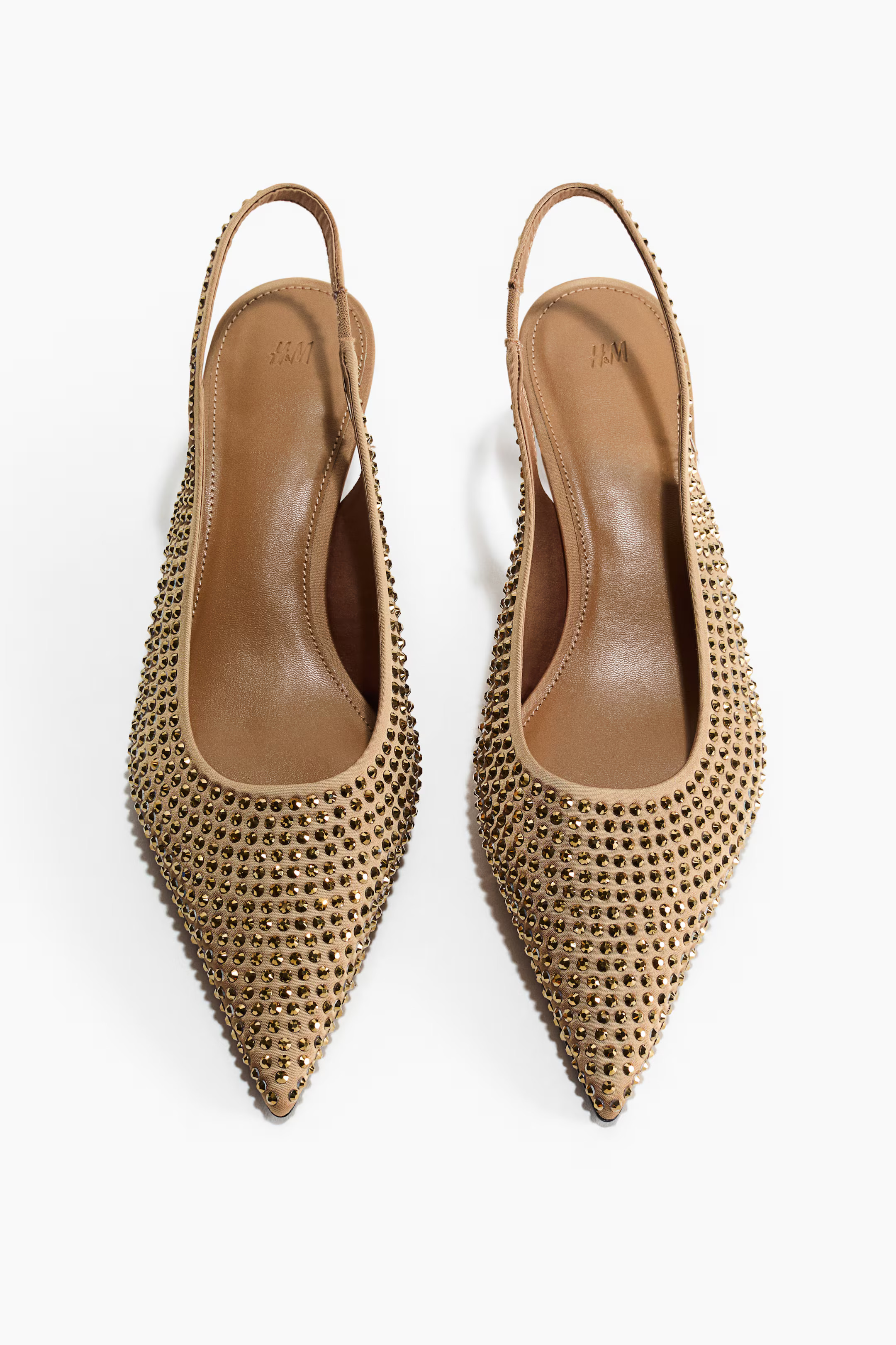 Rhinestone-embellished slingback court shoes | H&M (US + CA)
