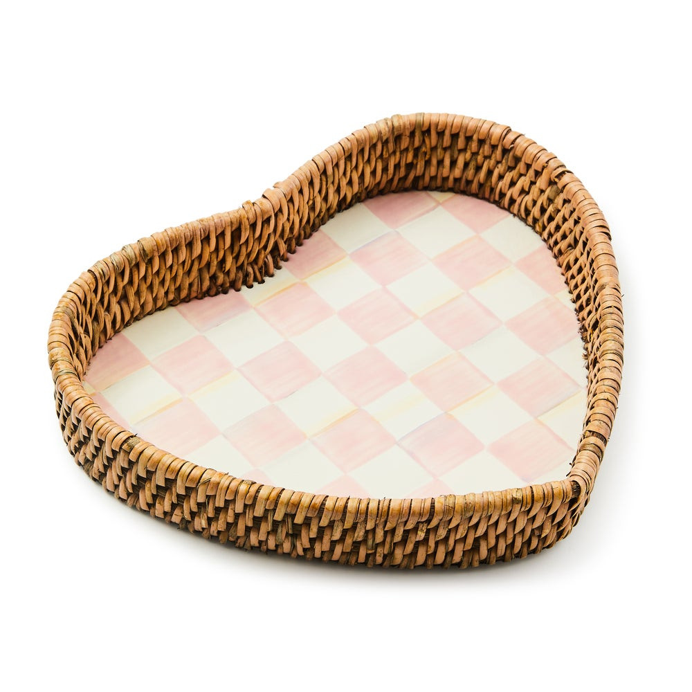 Check Enamel & Rattan Tray | MacKenzie-Childs