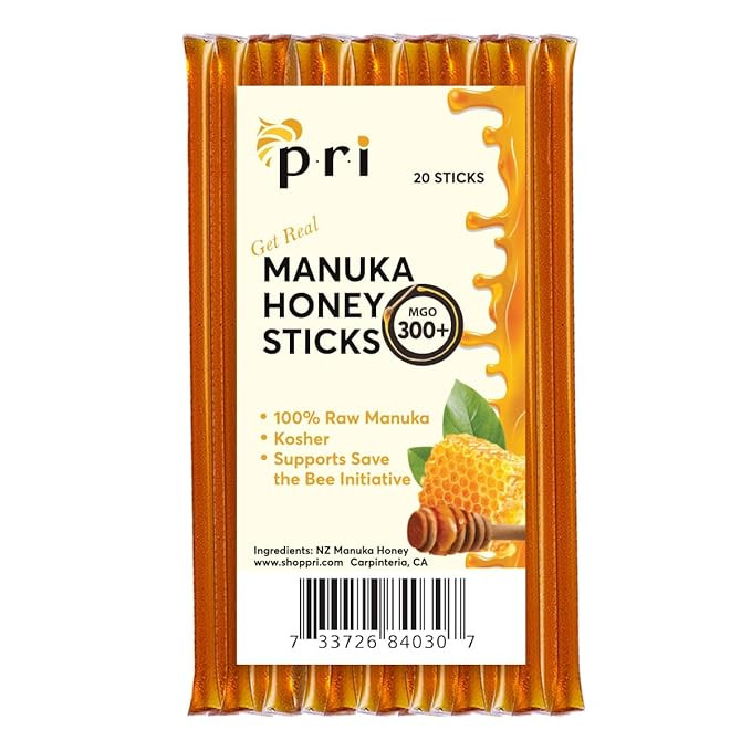 P.R.I Manuka Honey Sticks, Certified MGO 300+, Raw New Zealand Manuka Honey, Perfect for On-the-G... | Amazon (US)