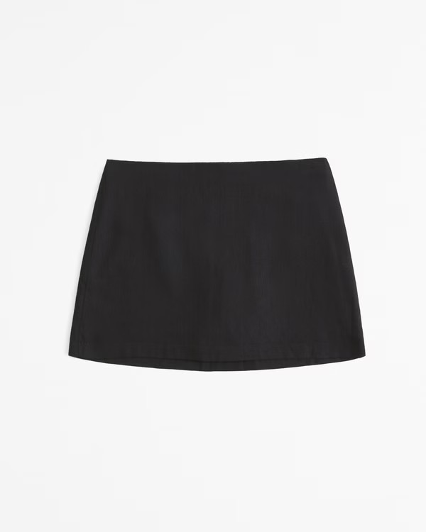The A&F Scarlett Mid Rise Linen-Blend Mini Skort | Abercrombie & Fitch (US)