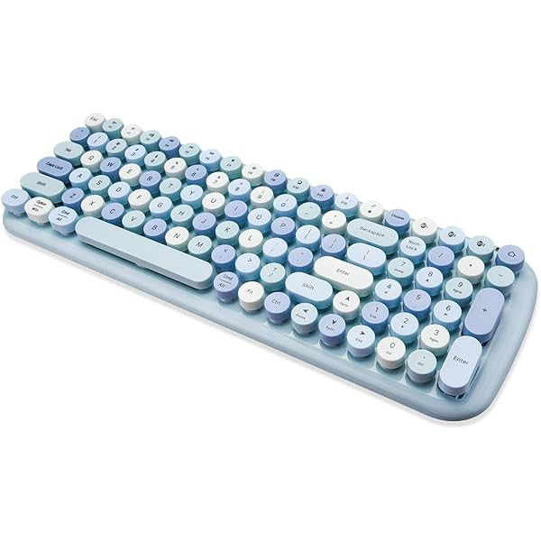 MOFii Wireless Keyboard and Mouse Set, 2.4G Cute Retro Keyboard with Colorful Round Keys, Full Si... | Amazon (US)