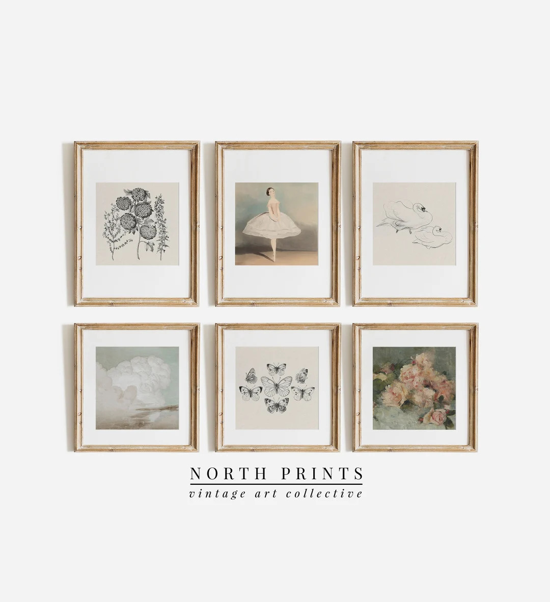 Ballerina Nursery Print Gallery Set: Vintage Girls Bedroom Wall Art (digital Printable) S6-18 - E... | Etsy (US)