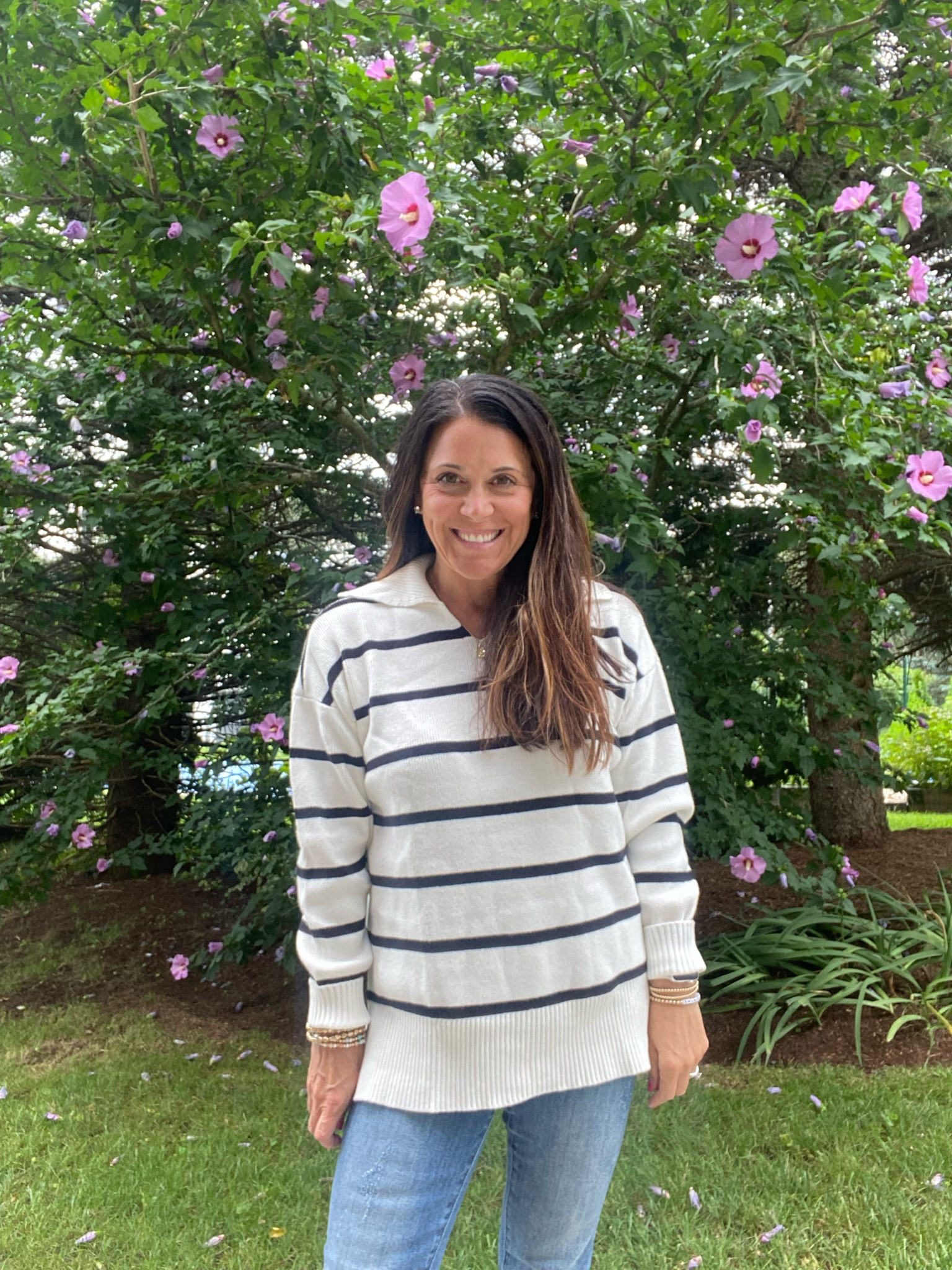 And just like that they’re back to school. I think they were excited, even though they would never admit it!
I love this striped sweater. Perfect weight, fit and there are lots of colors to choose from! Head to my stories for a closer look.

#LTKstyletip #LTKunder50 #LTKSeasonal